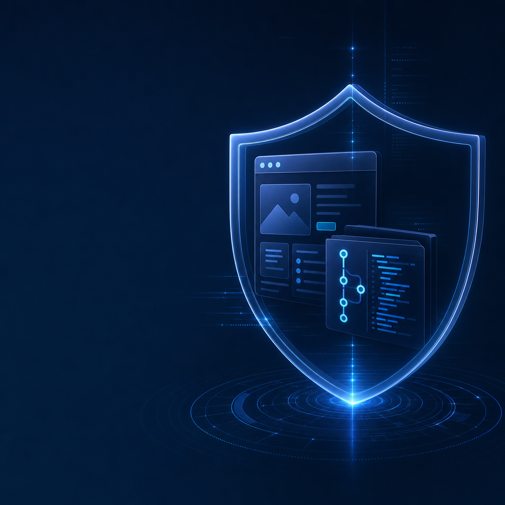 A web application and code repository protected by a security shield